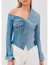 Sherri 2025 Mara S. Campo Denim Off Shoulder Jacket